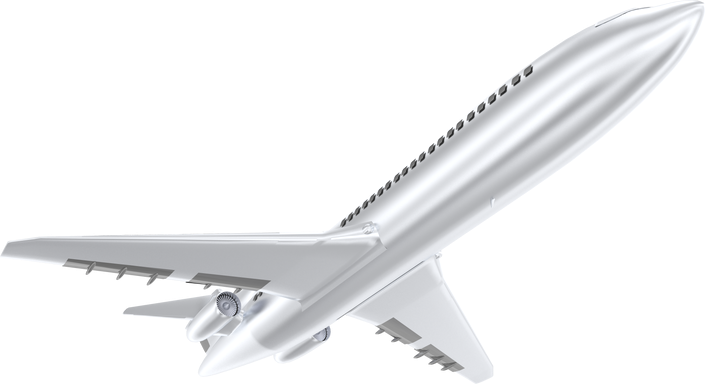 Flying Commercial Aircraft 3D Render Illustration